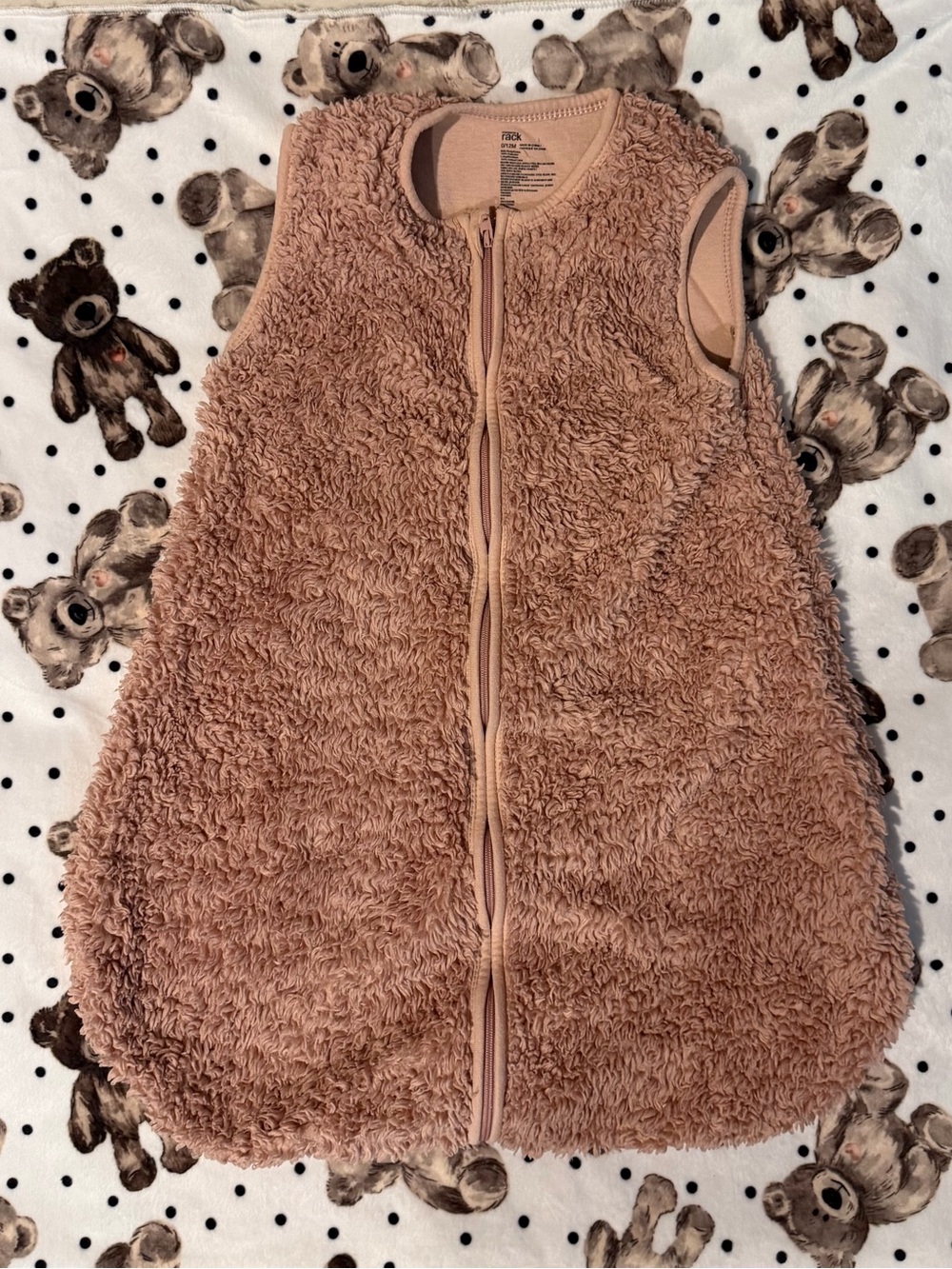 Cozy Pink-Tan Plush Sleep Sack